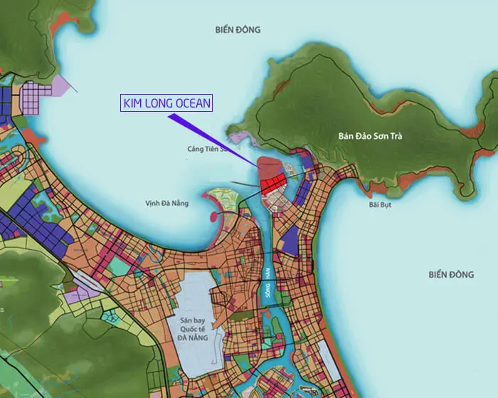 Vị trí dự án Kim Long Ocean Thuận Phước nhìn từ bản đồ